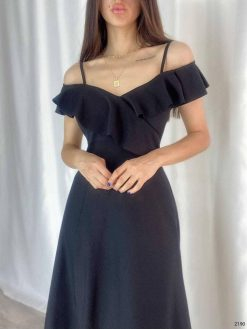 Black Strapless Prom Dress