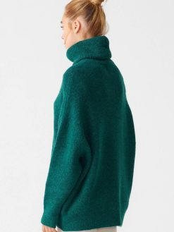 Black Turtleneck Wide Sweater