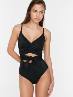 Blue Floral Double Breasted Tie Swimsuit (Copy)
