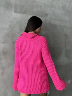 Collar Side Zipper Half Fisherman Knitwear