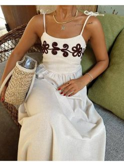 Embroidery Linen Dress