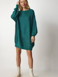 Emerald Oversize Long Basic Knitwear Sweater