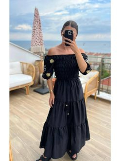 Emily Embroidered Long Dress