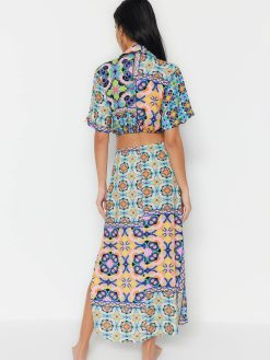 Ethnic Pattern Midi Beach Dress
