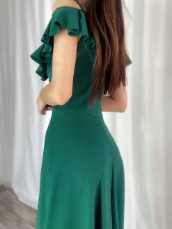 Green Strapless Prom Dress