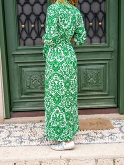 Green Tied Waist Summer Dress