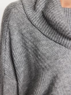 Grey Turtleneck Knitwear Sweater