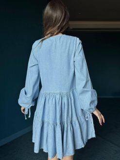 Ice Blue Denim Dress