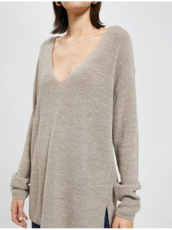 Mink Oversize Sweater V Neck