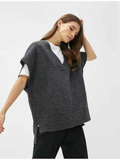 Navy Blue Knitwear Vest