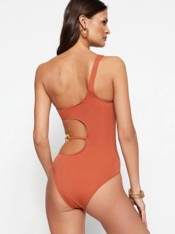 One Shoulder Accessory Swimsuit (Copy)