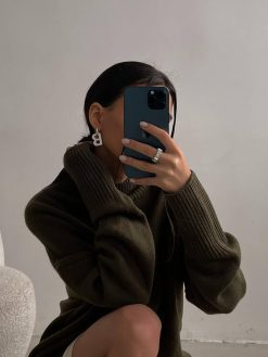 Orange Turtleneck Sweater