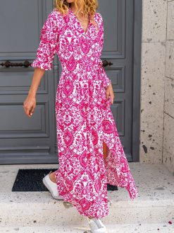 Pink Tied Waist Summer Dress
