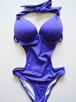 Purple Half Filled Pink Swimsuit