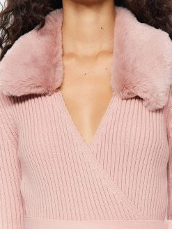 Rose Artificial Fur Sweater