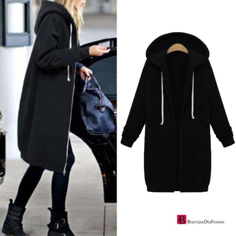 Stylish Long Oversized Hooded Sweatshirt