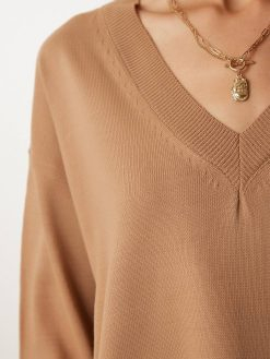 V Neck Oversize Knitwear Sweater