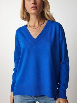 V Neck Oversize Knitwear Sweater